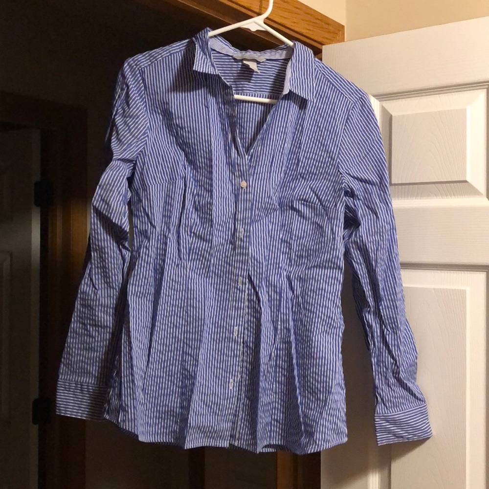 Striped colored button down shirt